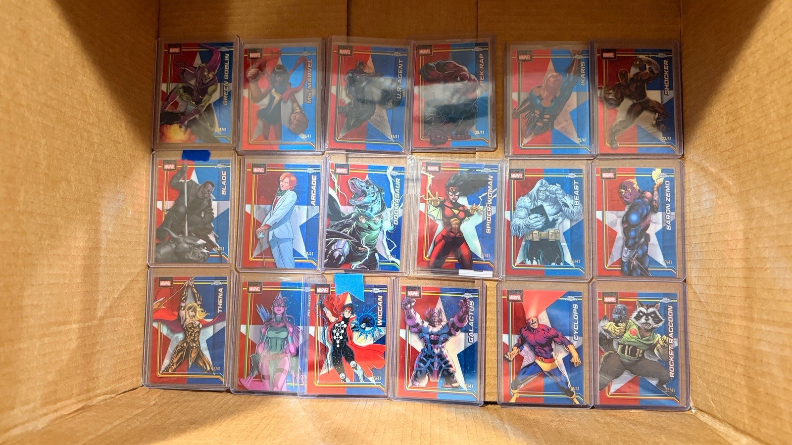 Topps Marvel 2026 Captain America’s Shield /41 Lot Of 36 Cards