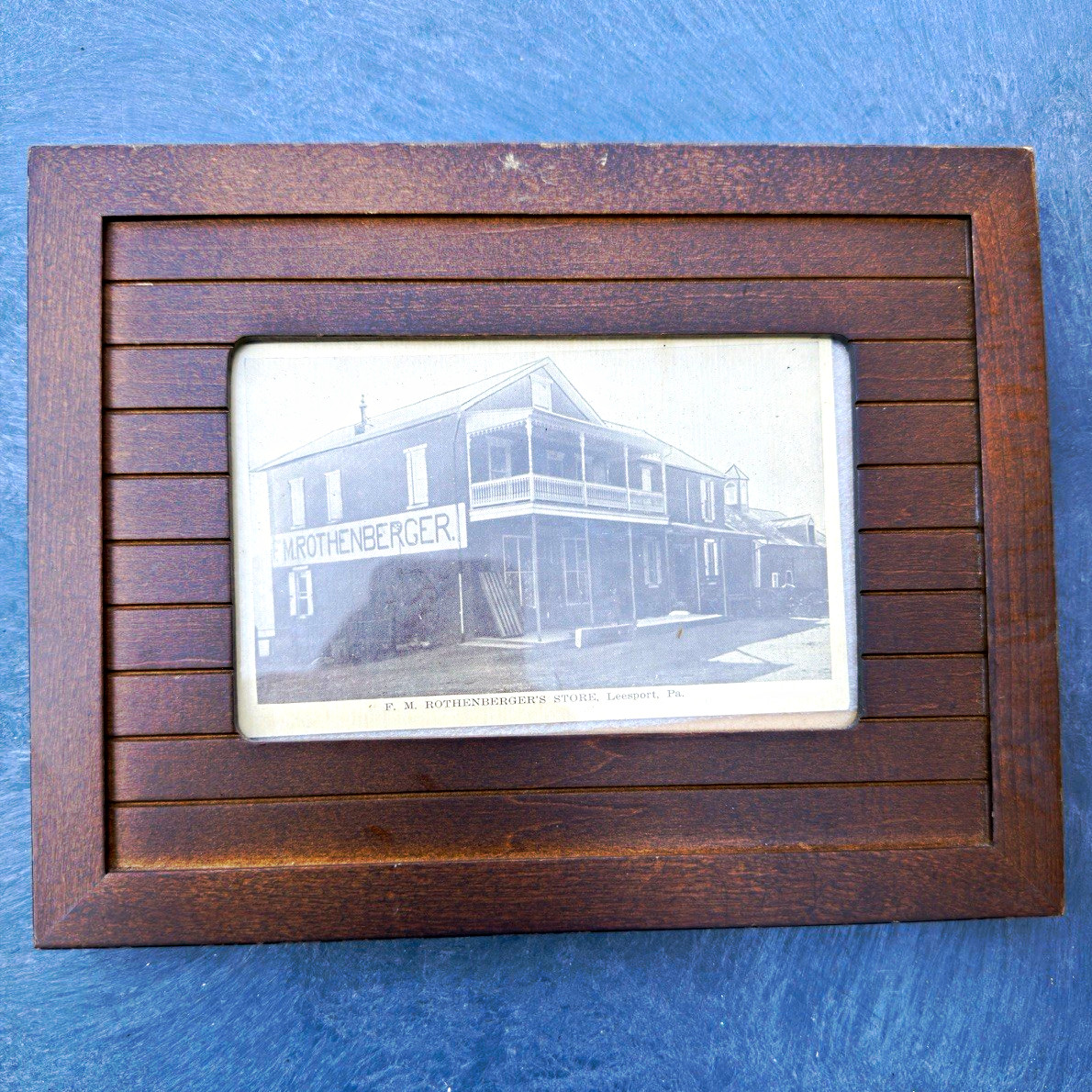 Framed Black & White Landscape Architectural Photograph of Store, Leesport PA