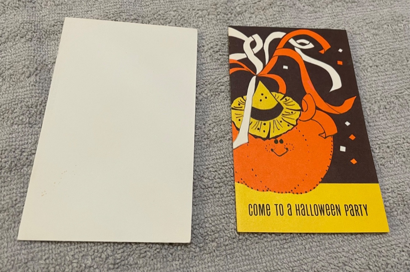 VTG Gibson Come to a Halloween Part Invite Paper Card and Envelope with Cat VTG Gibson Come to a Halloween Part Invite Paper Card and Envelope with Cat