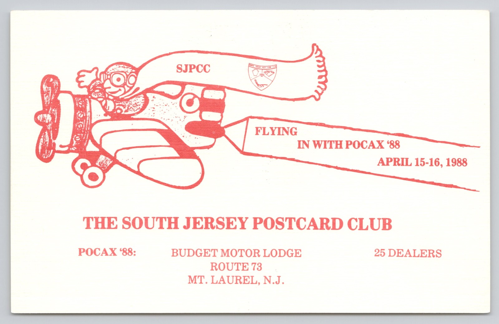 South Jersey Postcard Club POCAX \'88 Advertising Postcard Unposted South Jersey Postcard Club POCAX \'88 Advertising Postcard Unposted