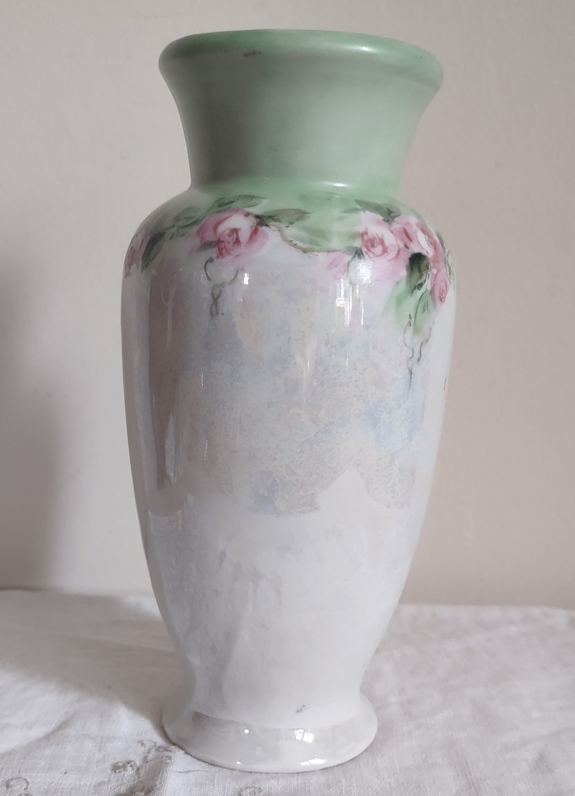 Antique CT Altwasser Hand Painted Porcelain Vase Rose Motif, Signed & Marked 6\