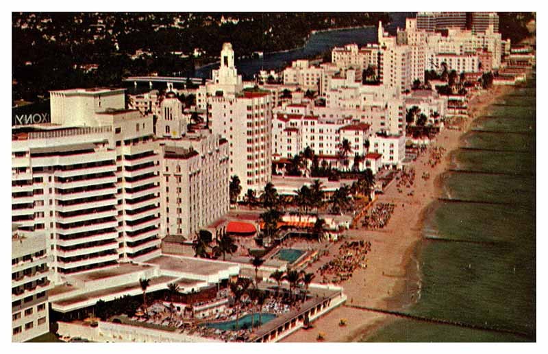 Miami Beach FL postcard FABULOUS HOTEL ROW ALONG GOLDEN SANDS s/06 AQ1034 Miami Beach FL postcard FABULOUS HOTEL ROW ALONG GOLDEN SANDS s/06 AQ1034