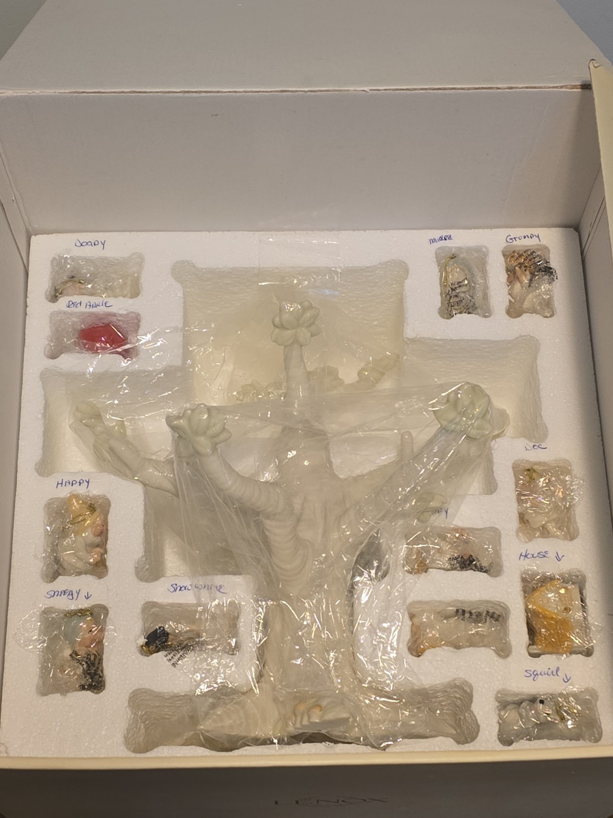 Lenox Disney Snow White Seven Dwarf Ornament Tree Set Complete COA New In Box Lenox Disney Snow White Seven Dwarf Ornament Tree Set Complete COA New In Box