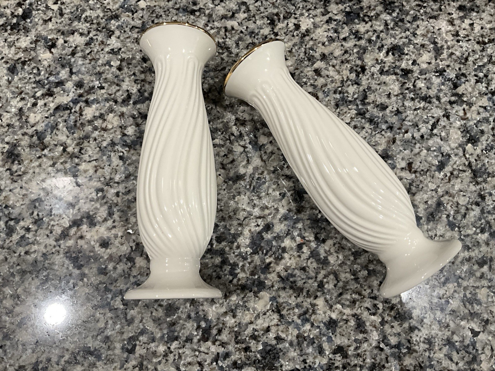 Lenox Housewarming Collection Ivory Swirl Pattern Tall Candlestick Holders Lenox Housewarming Collection Ivory Swirl Pattern Tall Candlestick Holders