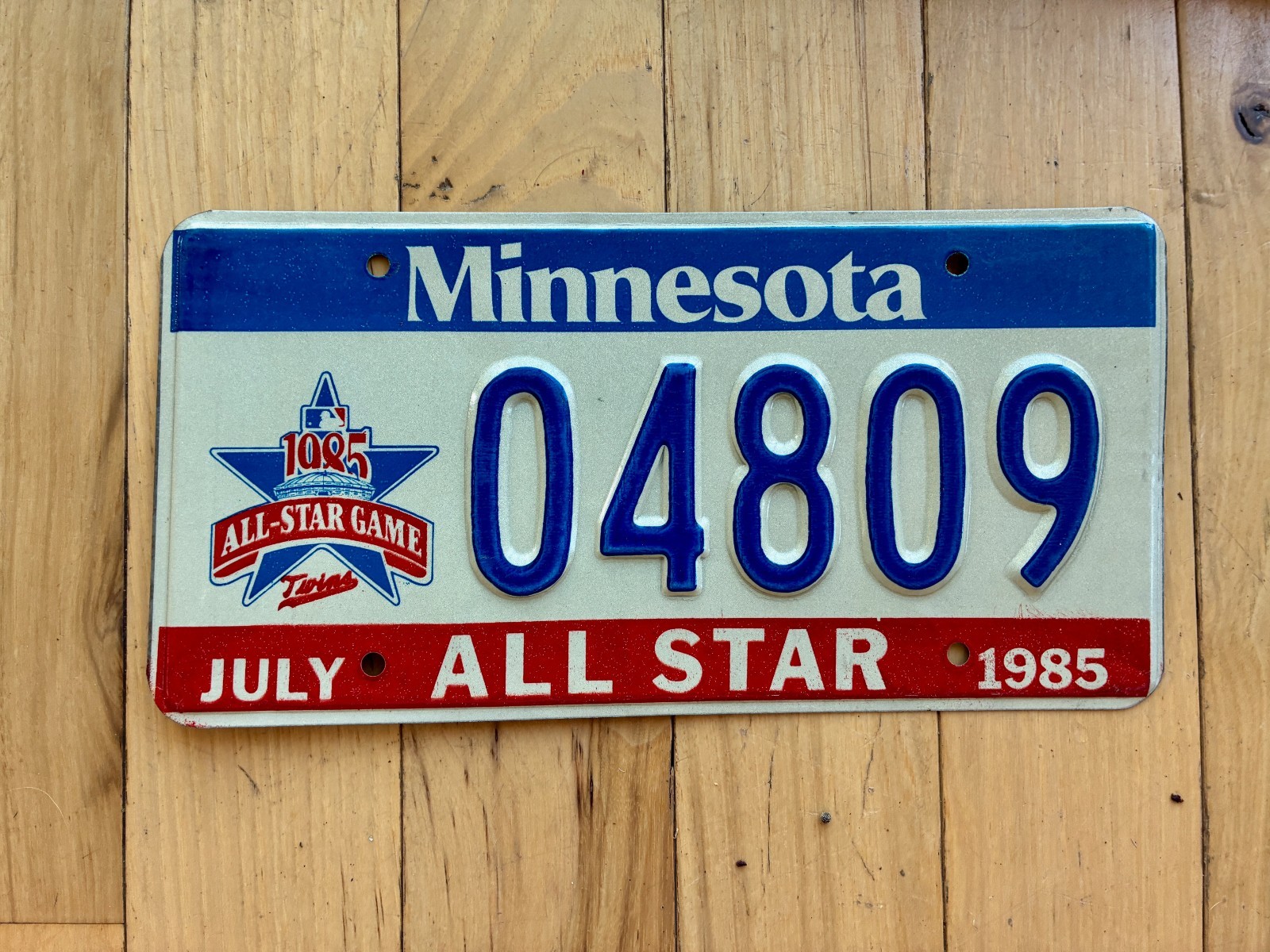 1985 Minnesota All Star Game License Plate 1985 Minnesota All Star Game License Plate