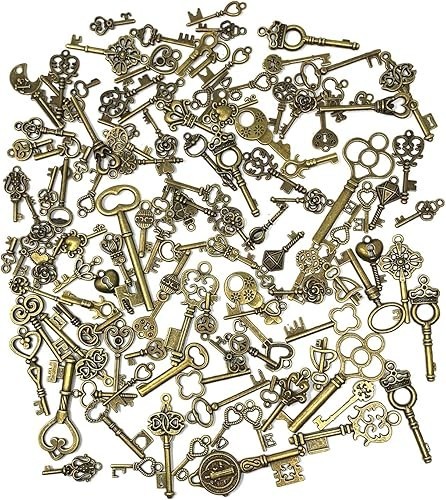 Lot Of 125 Vintage Style Antique Skeleton Furniture Cabinet Old Lock Keys Jewelr Lot Of 125 Vintage Style Antique Skeleton Furniture Cabinet Old Lock Keys Jewelr