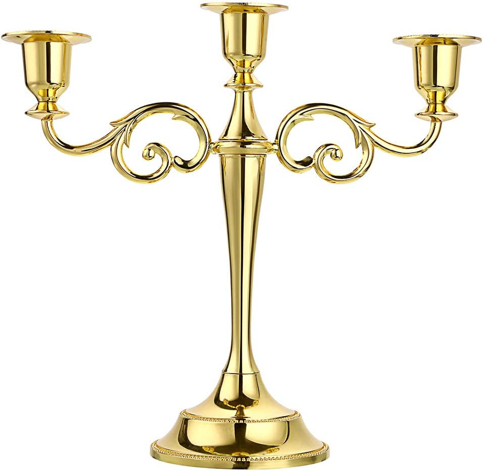 Ownmy 3 Arms Metal Candelabra Candlestick Silver European Elegant Candle Holder Ownmy 3 Arms Metal Candelabra Candlestick Silver European Elegant Candle Holder
