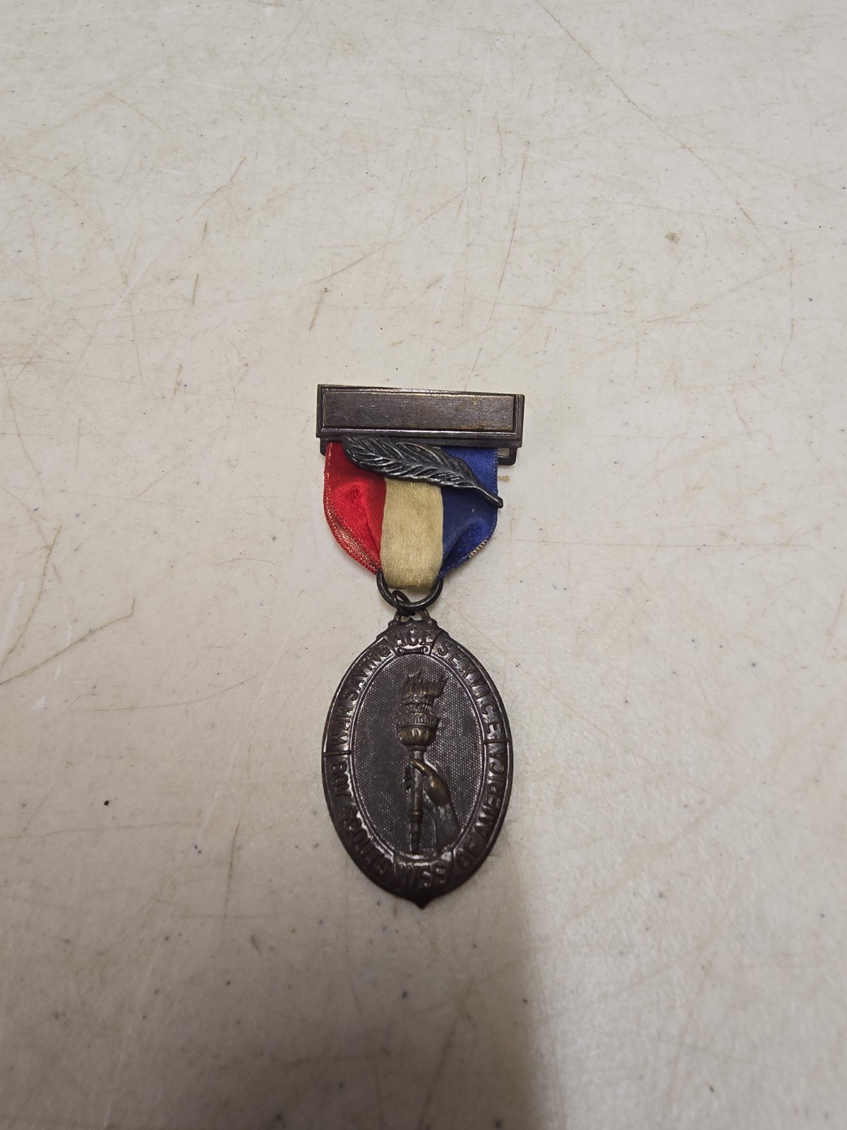 Antique 1918 Boy Scouts Of America War Saving Ace Service Medal & Ribbon WW1