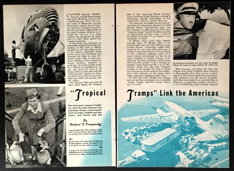 Pan American Latin American Cargo Clippers 1951 pictorial transport