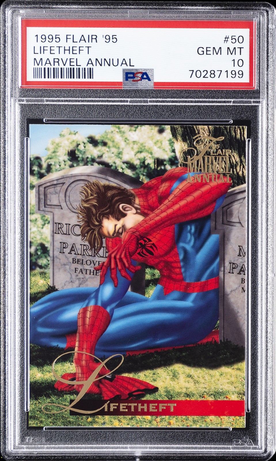 1995 FLAIR \'95 MARVEL ANNUAL #50 LIFETHEFT PSA 10