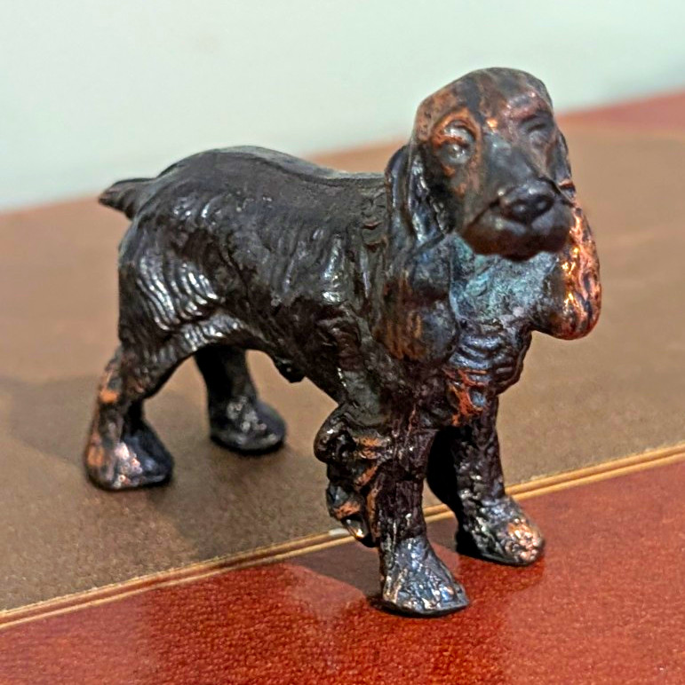 Vintage Bronze Brass Cocker Spaniel Dog Figurine Non-magnetic Paperweight