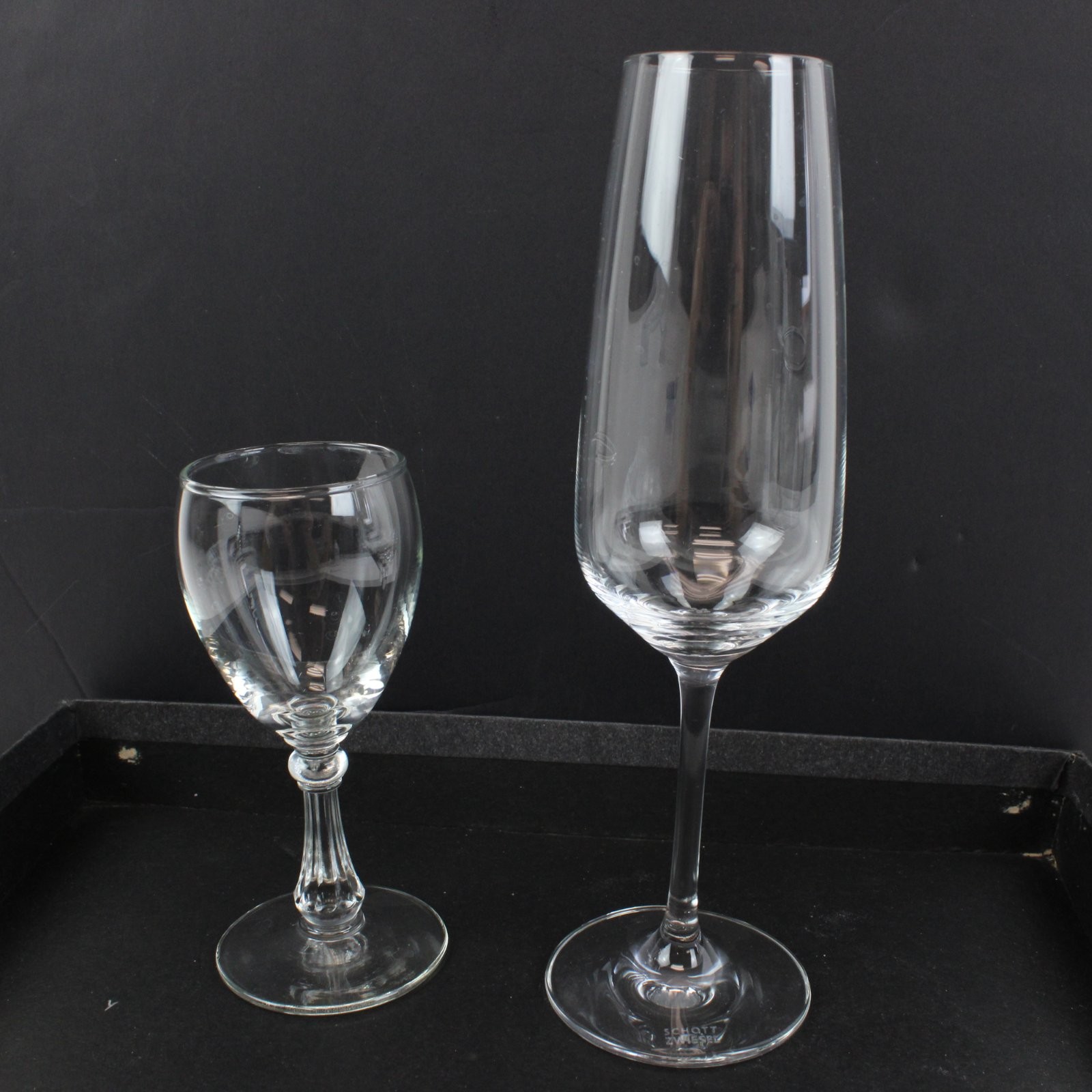 Lot of 2 Schott Zwiesel Liqueur Glass & Champagne Flute Stemware