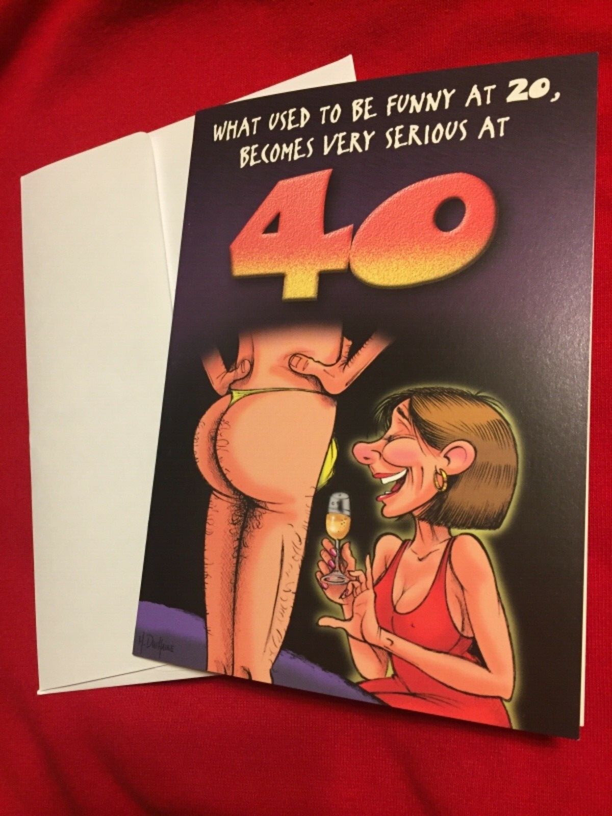 Happy 40th Birthday Naughty Greeting Card Funny Humor Joke Vintage