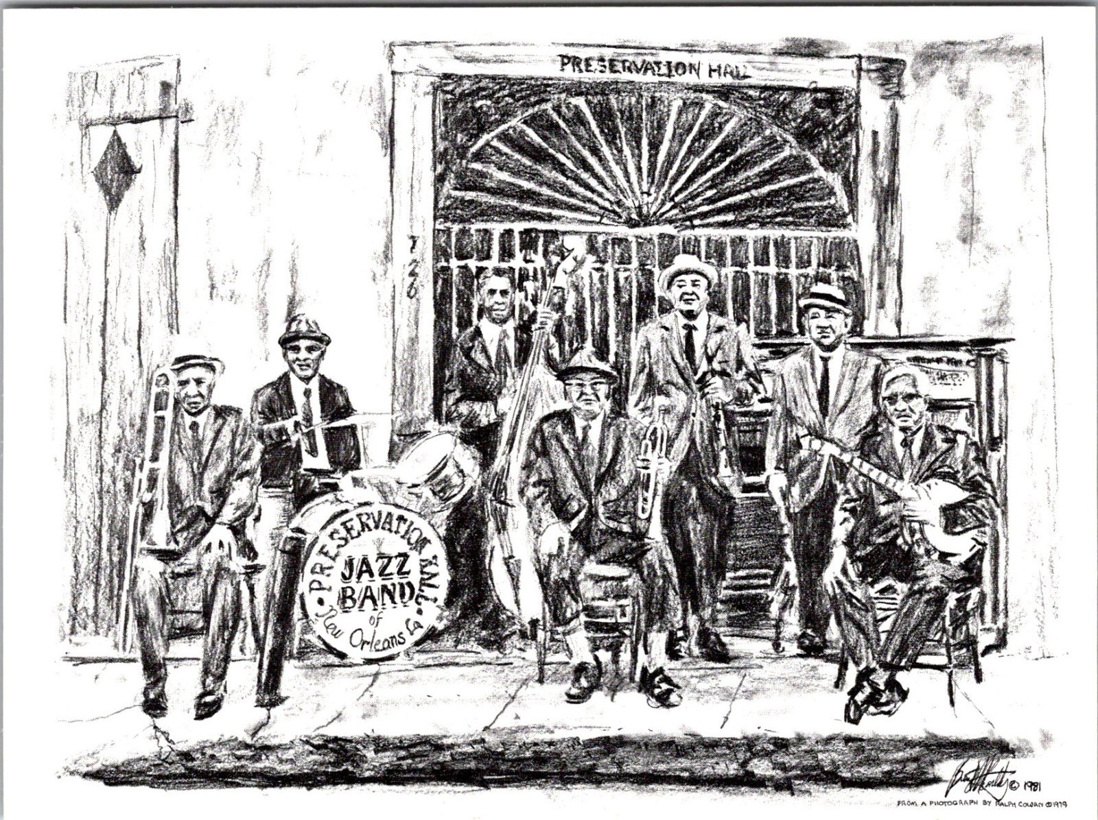 Preservation Hall Jazz Band New Orleans LA Vintage Postcard TP14-8