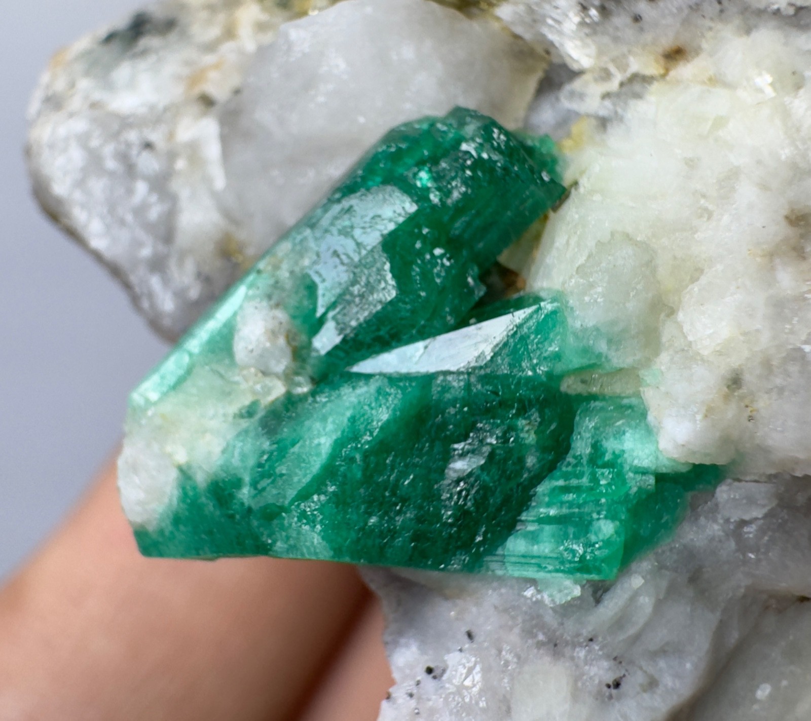 638 Ct Natural Transparent Emerald Crystal On Matrix From Panjshir Afghanistan