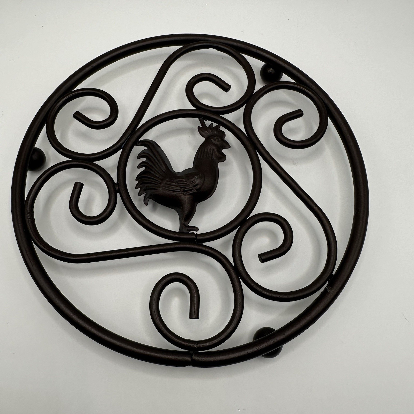 Rooster Trivet Hot Plate Vintage Brown 7.25\