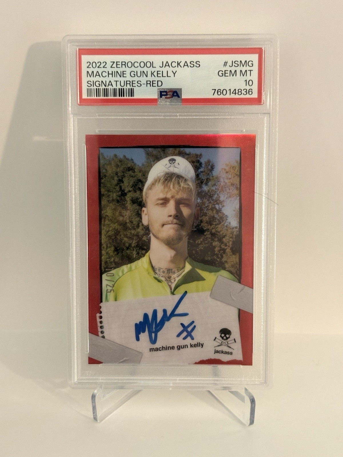 2022 Zerocool Jackass Machine Gun Kelly 10/25 Red Auto MGK PSA GEM MINT 10