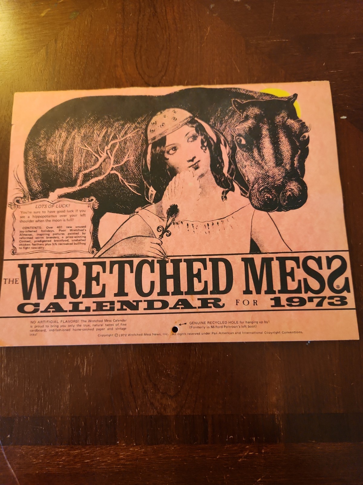 Vintage The Wretched Mess Calendar For 1973 Vintage The Wretched Mess Calendar For 1973
