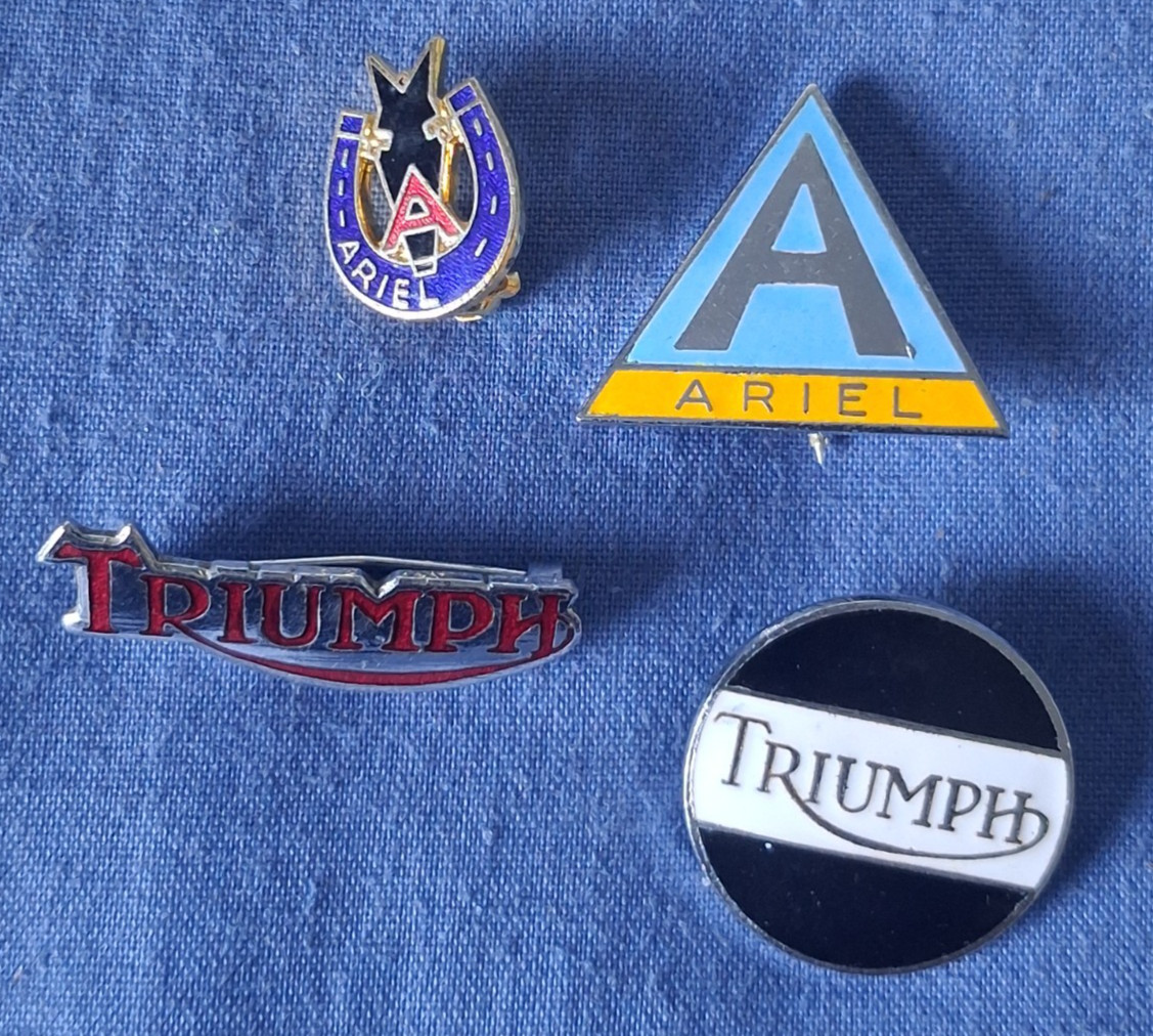 Job Lot 4x Motorcycle Transportation Pin Badges Ariel & Triumph