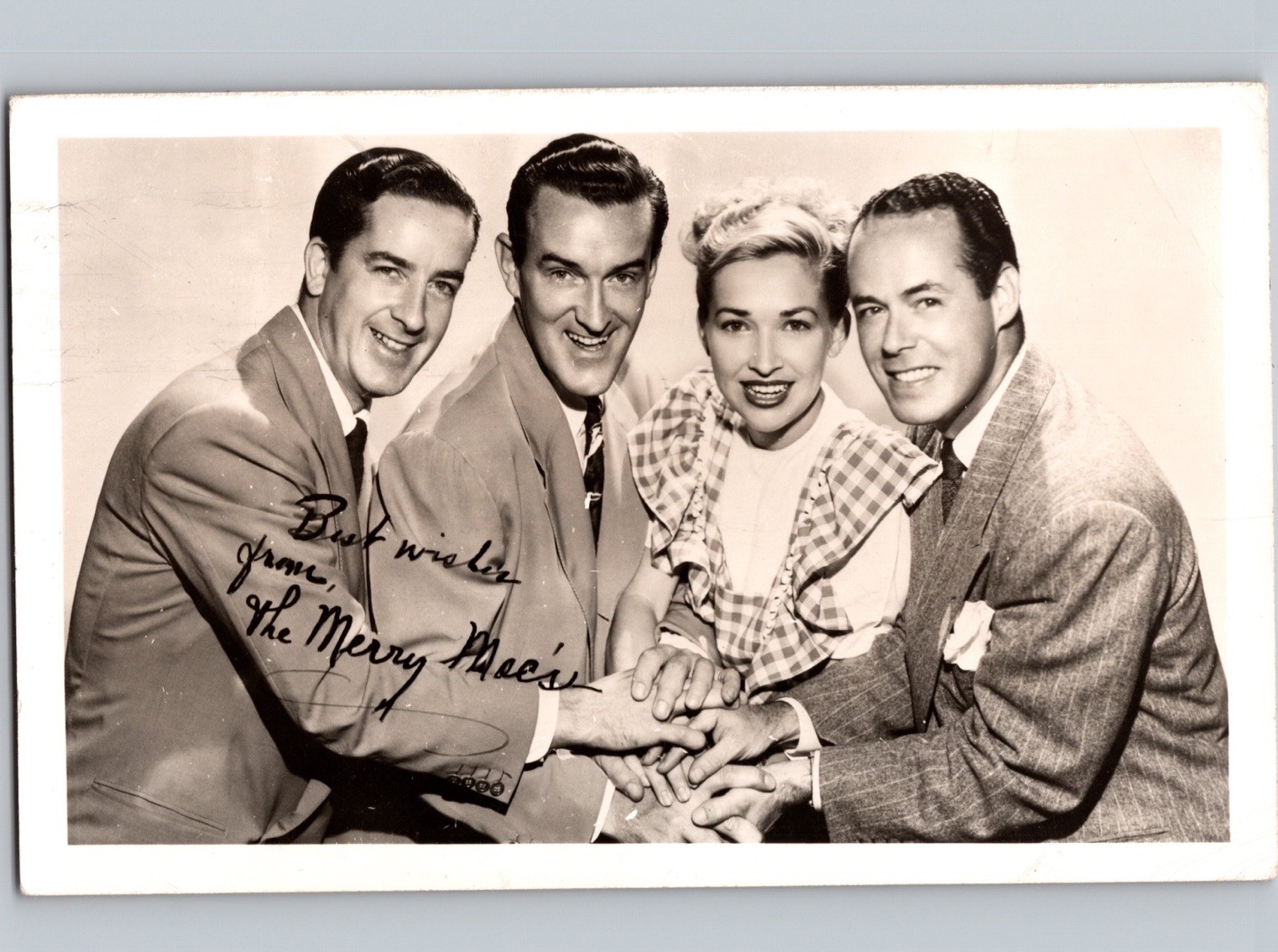 RARE c1947 Merry Macs American British Close Harmony Pop Quartet Band RPPC Photo