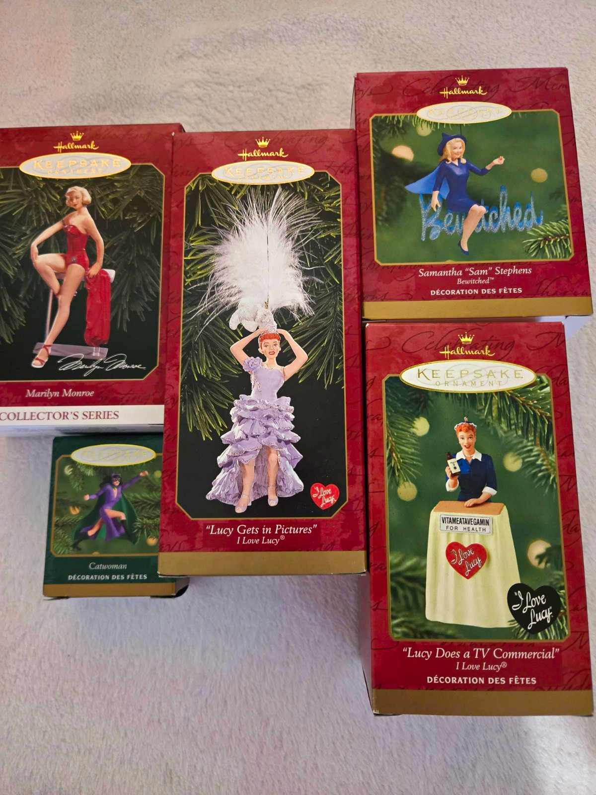 5 Different Hallmark Christmas Ornaments Vintage Lucy Bewitched Marilyn 5 Different Hallmark Christmas Ornaments Vintage Lucy Bewitched Marilyn