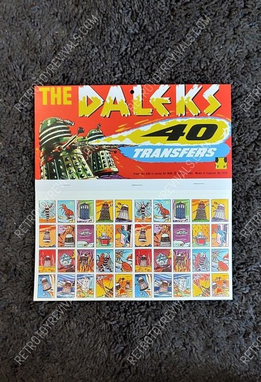 DR WHO AND THE DALEKS TOWER PRESS TRANSFERS TATTOOS 1967 RARE (REPRODUCTION)