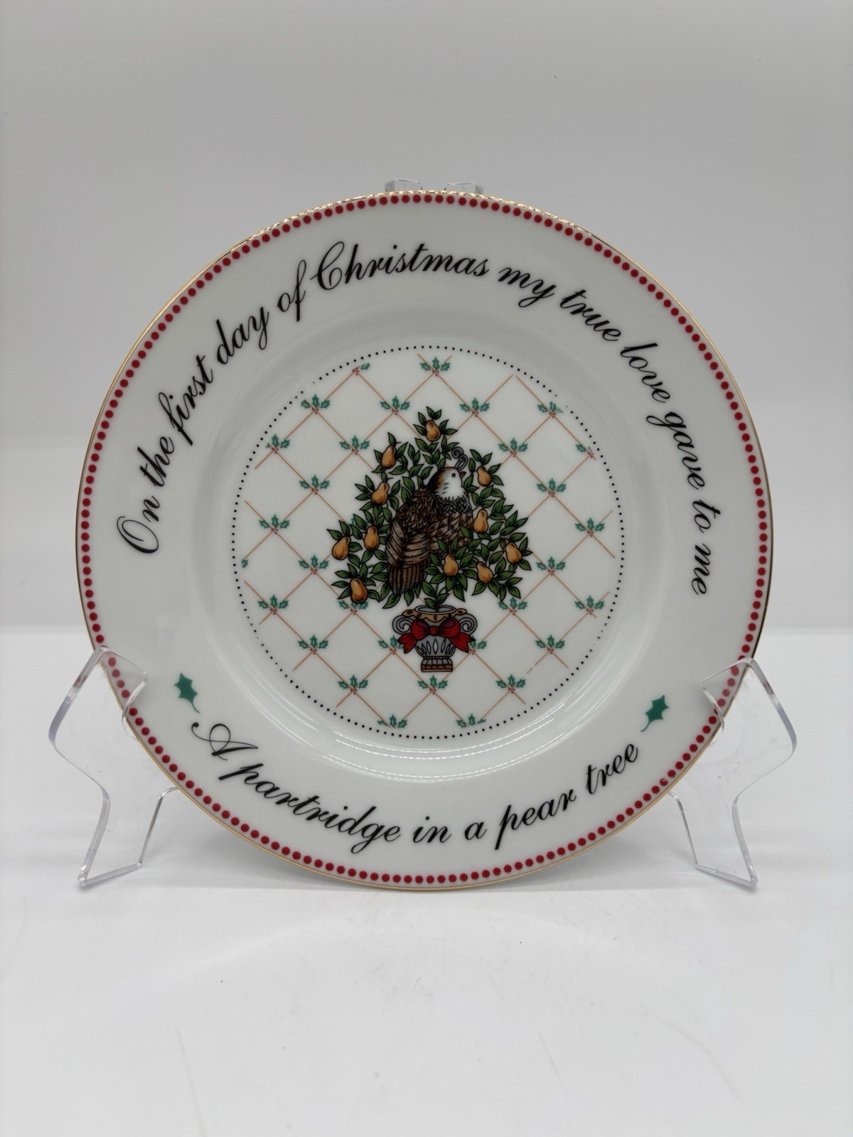 Vintage 1994 Domestications 12 Days of Christmas Salad Plate 8” Day 1