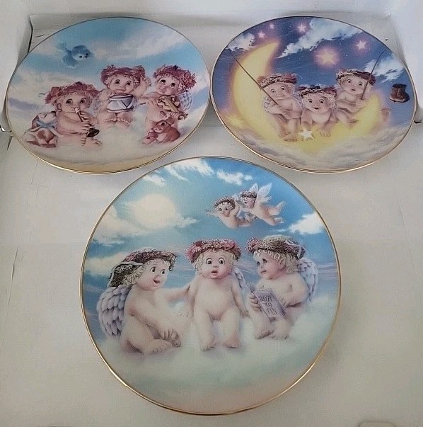  Vintage 1994 Dreamsicles Plates Set of 3 Hamilton Collection Kristin Angel Lot