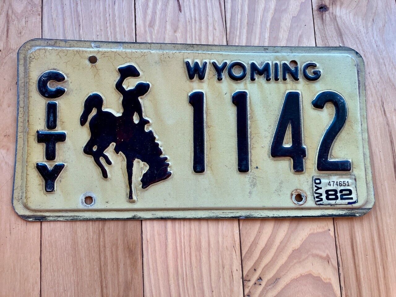 1982 Wyoming City License Plate