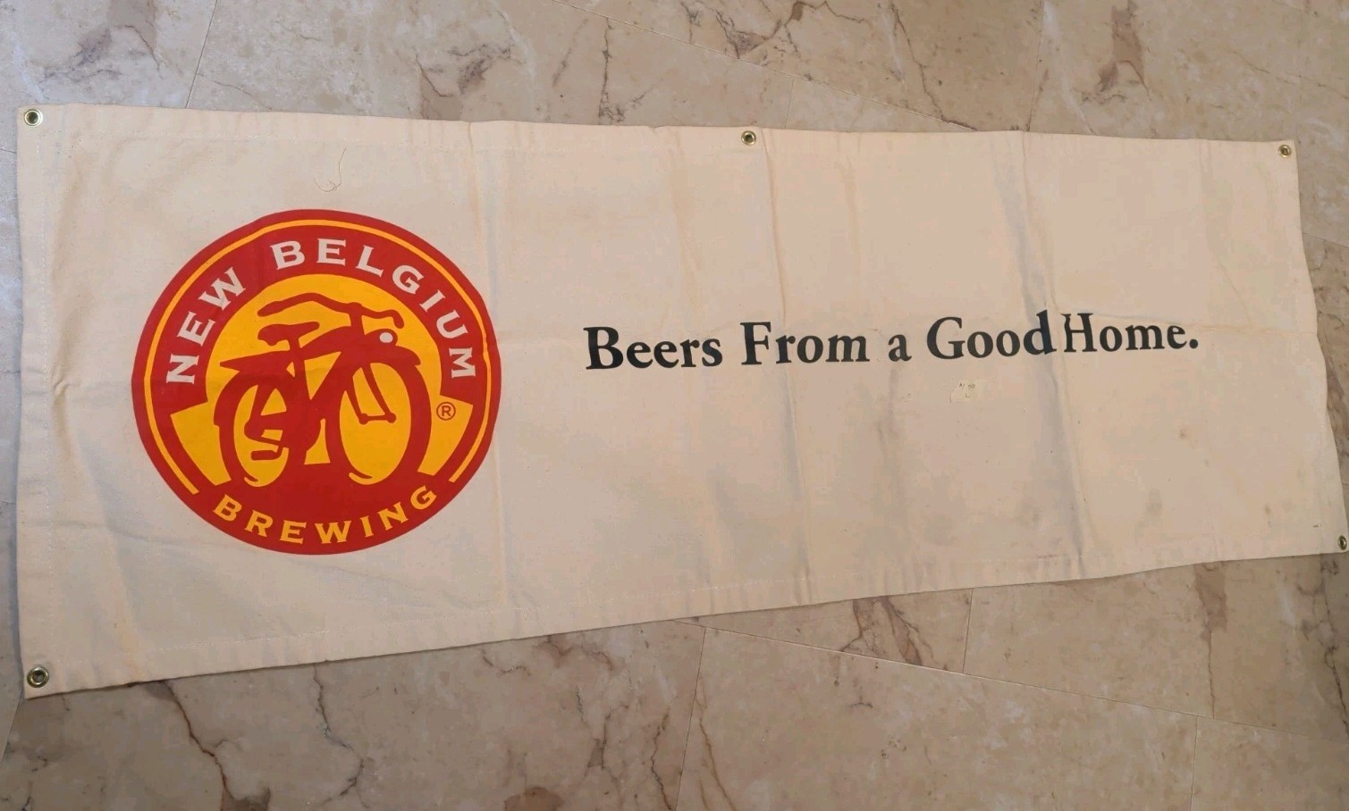 New Belgium Brewing Banner Beer Fat Tire Brewery Bicycle Bar 20 1/2\ New Belgium Brewing Banner Beer Fat Tire Brewery Bicycle Bar 20 1/2\
