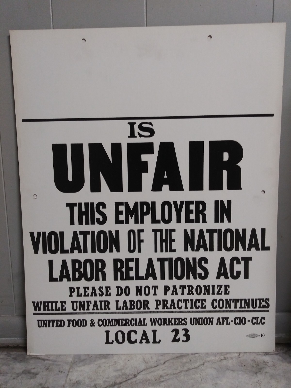 Vintage Picket Strike Sign Poster Pittsburgh 60's Letterpress Unfair Practices Vintage Picket Strike Sign Poster Pittsburgh 60's Letterpress Unfair Practices