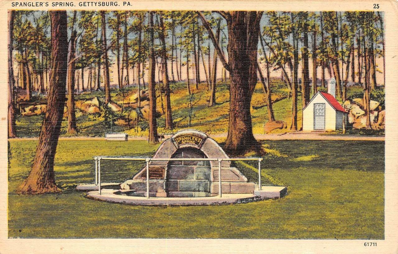 GETTYSBURG, PA Pennsylvania  SPANGLER\'S SPRING   1952 Tichnor Linen Postcard