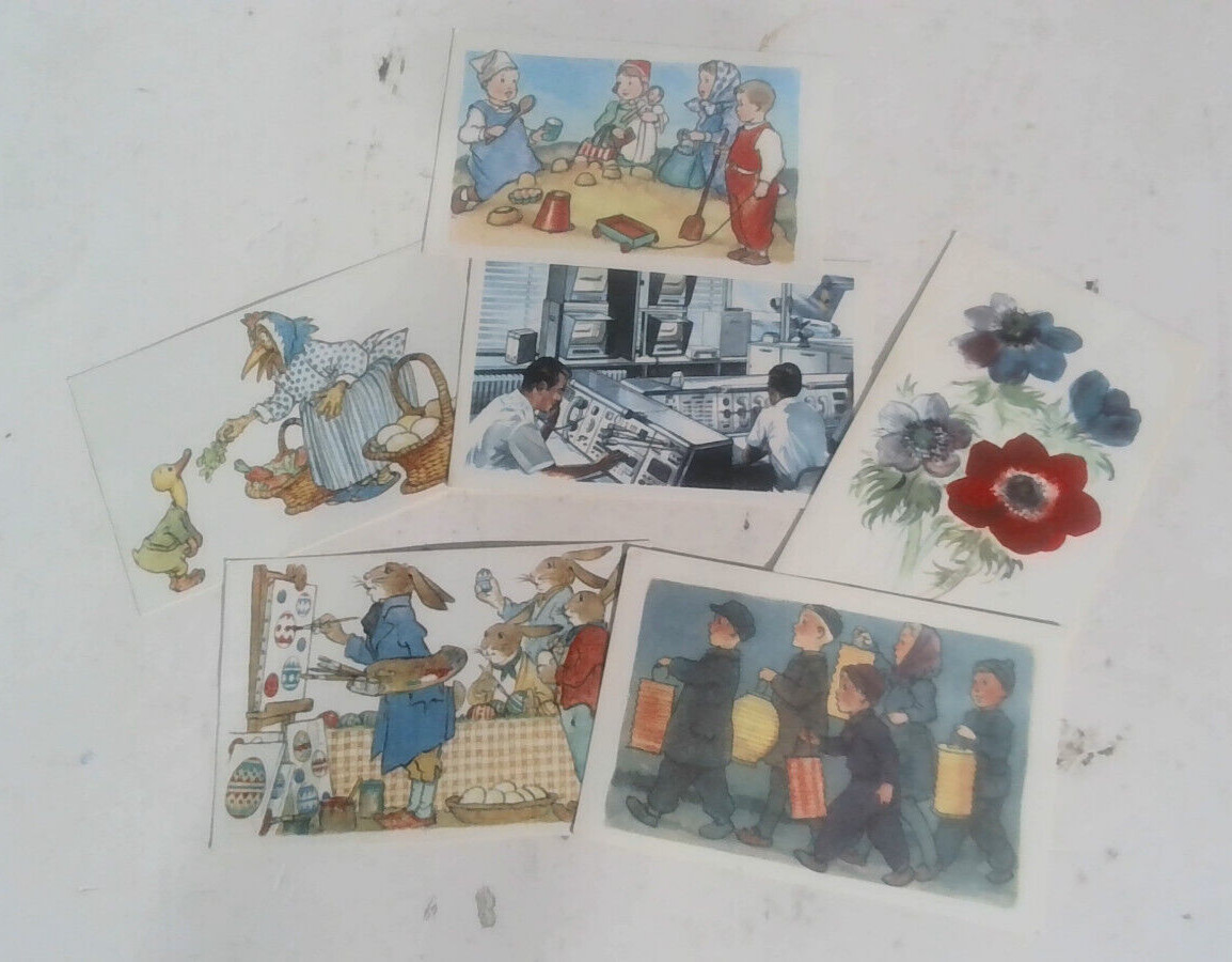 VINTAGE BI-BA-BUTZEMANN Series Cards Set Of 6 Childrens Cottagecore Germany Z111 VINTAGE BI-BA-BUTZEMANN Series Cards Set Of 6 Childrens Cottagecore Germany Z111