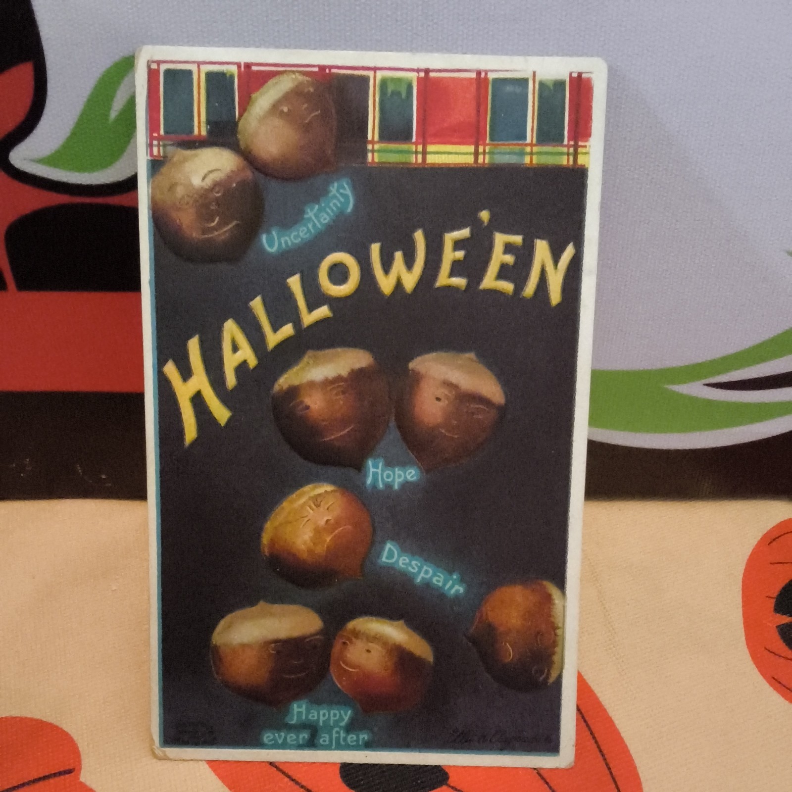 1911 CLAPSADDLE Halloween card ACORNS. SERIES 978