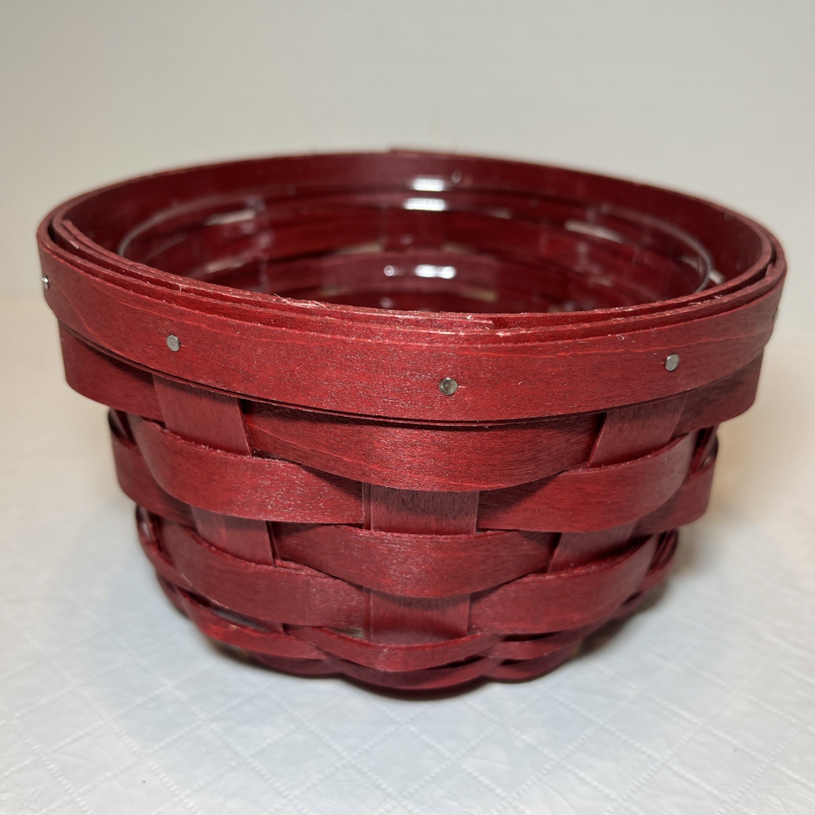 Longaberger 2012 Small Red Round Basket With Protector Longaberger 2012 Small Red Round Basket With Protector