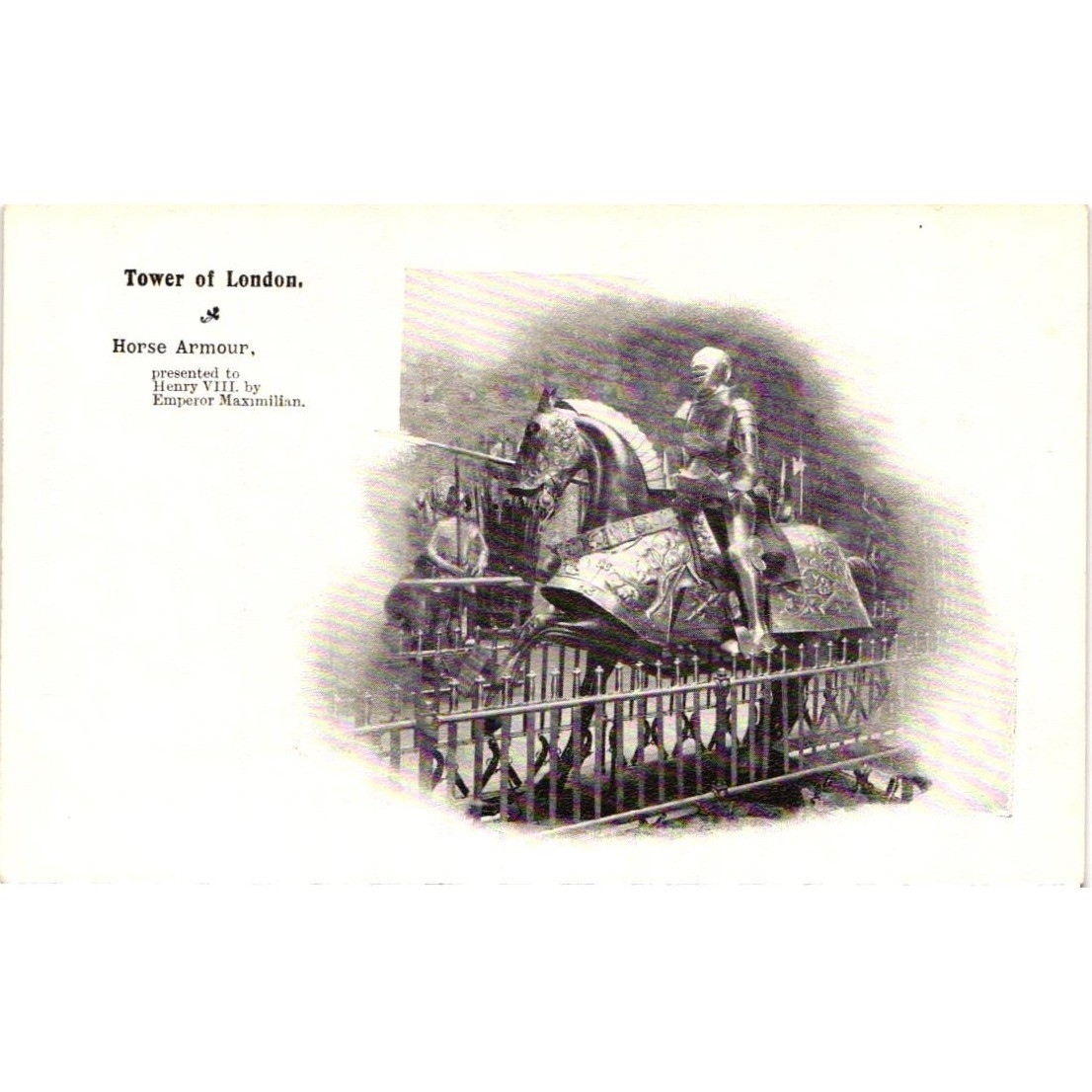 Tower of London Horse Armour Henry VIII Postcard Wellington Series Gale & Polden