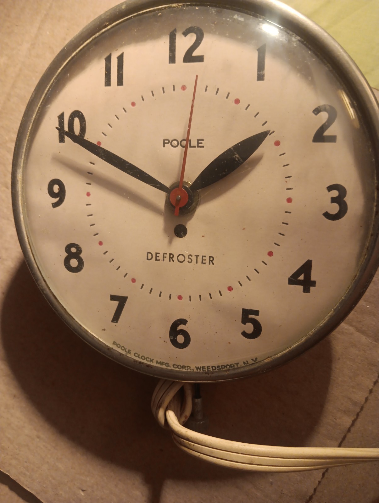 MCM POOLE MFG. CORP WEEDSPORT NEW YORK DEFROSTER TIMER KITCHEN CLOCK 6\