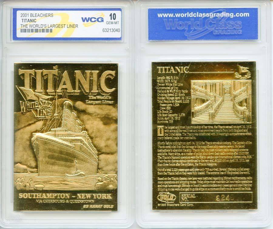 1912 TITANIC Largest Liner 23KT Gold Card Sculptured - Graded GEM MINT 10