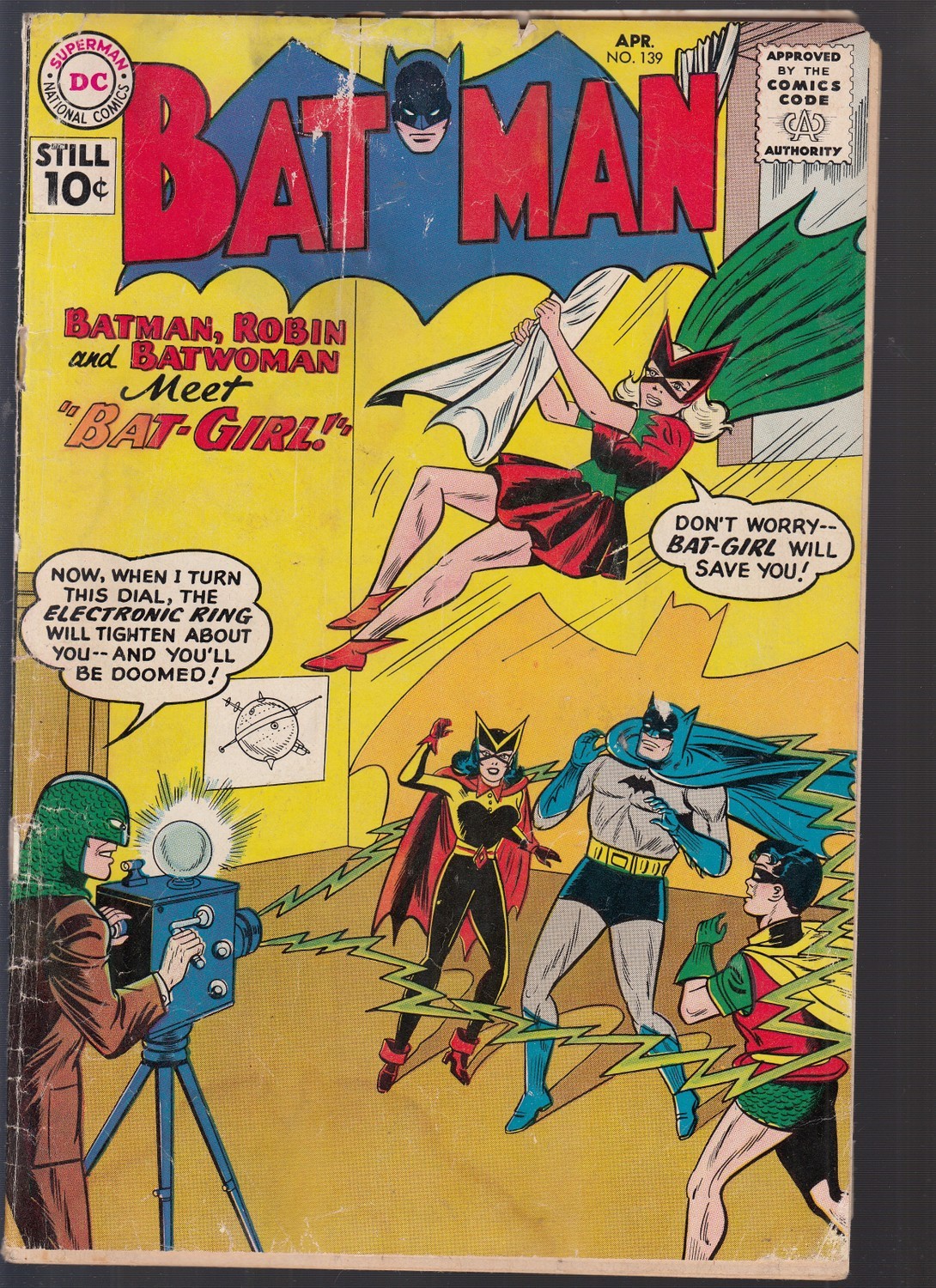 Batman #139 Comic 1961 1st Original Bat-Girl Raw Detached cover OW pages