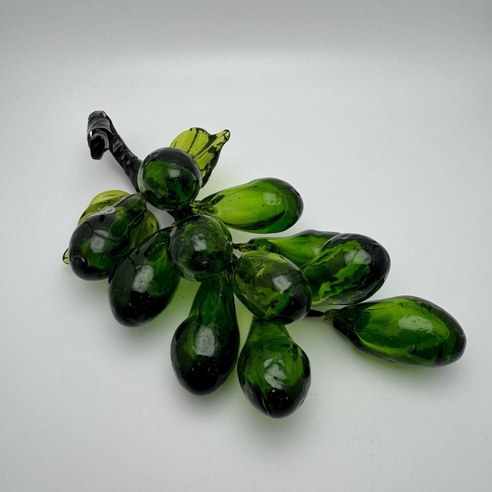 Ryukyu Glass Grape Cluster MCM Japan Handmade Green Grapes 7”