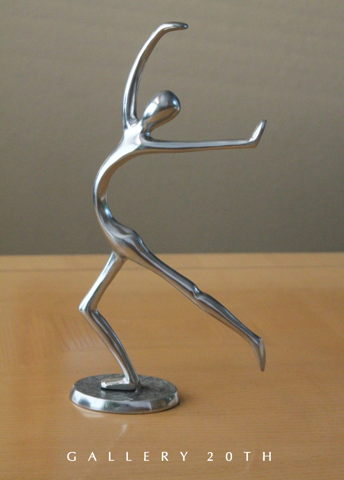 FAB METAL MAN SCULPTURE VTG 60s MODERN ART AFTER HAGENAUER MID CENTURY CHROME