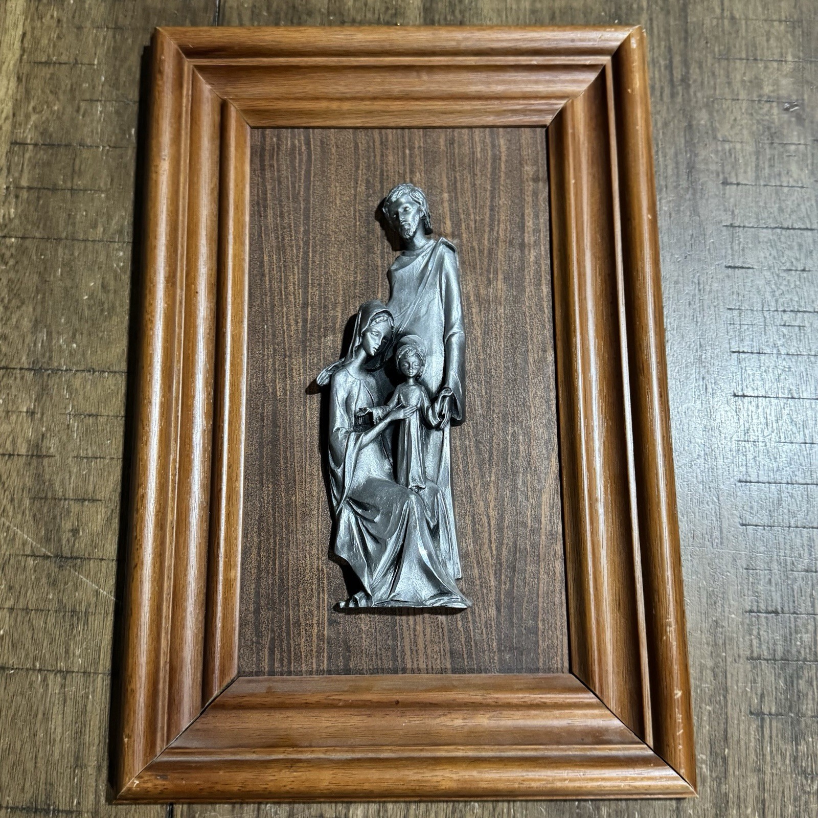 Vtg Peltro Cesellato A Mano Italy Wall Hanging Pewter Baby Jesus Mary Joseph 3D Vtg Peltro Cesellato A Mano Italy Wall Hanging Pewter Baby Jesus Mary Joseph 3D