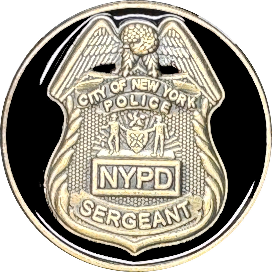 PBX-008-6 NYPD Sergeant shield round sgt lapel pin