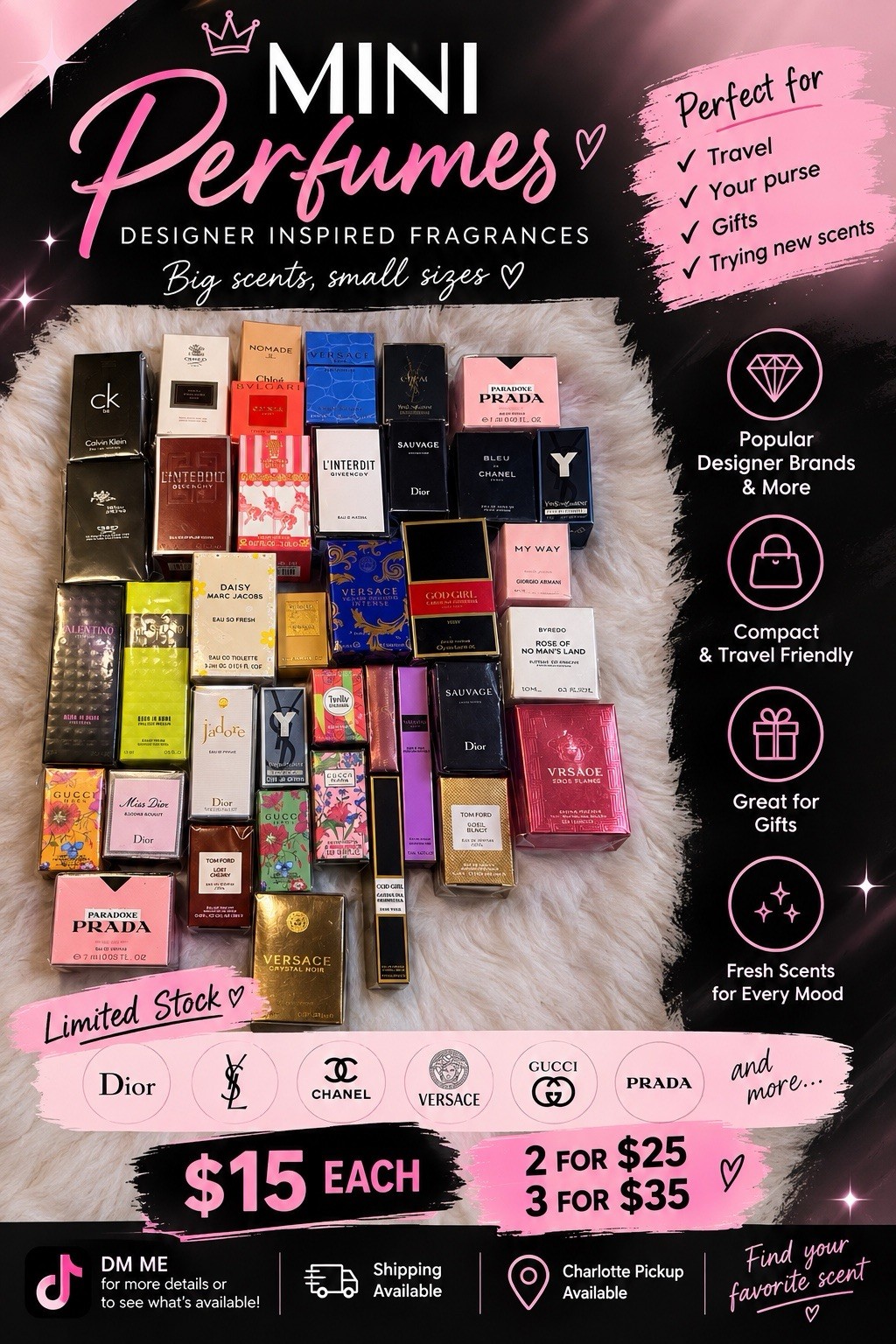 Mini Perfumes – Designer Fragrances – $15 Each Mini Perfumes – Designer Fragrances – $15 Each