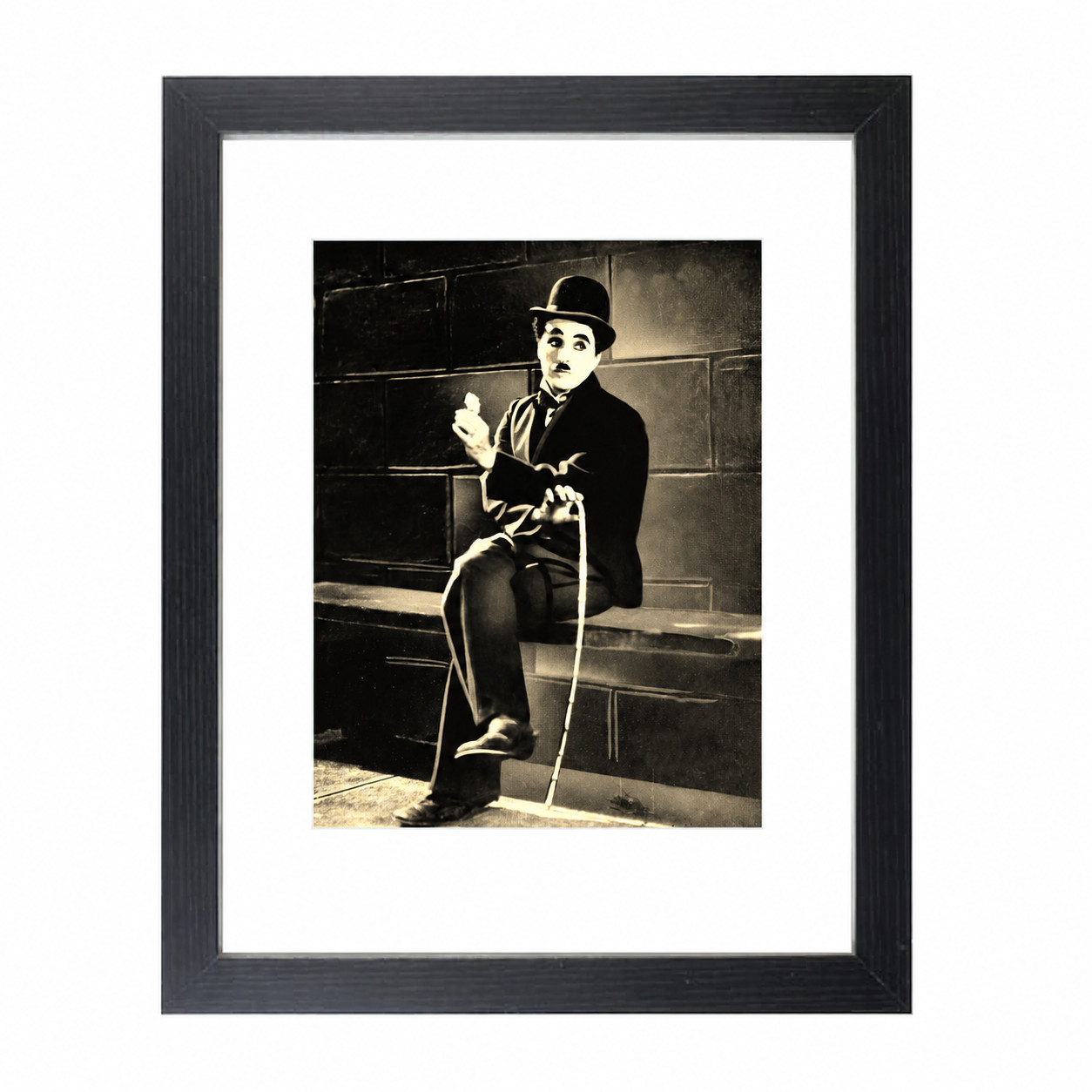 Actor Charlie Chaplin Classic 1920s & 1930s Cinema Matted & Framed Picture