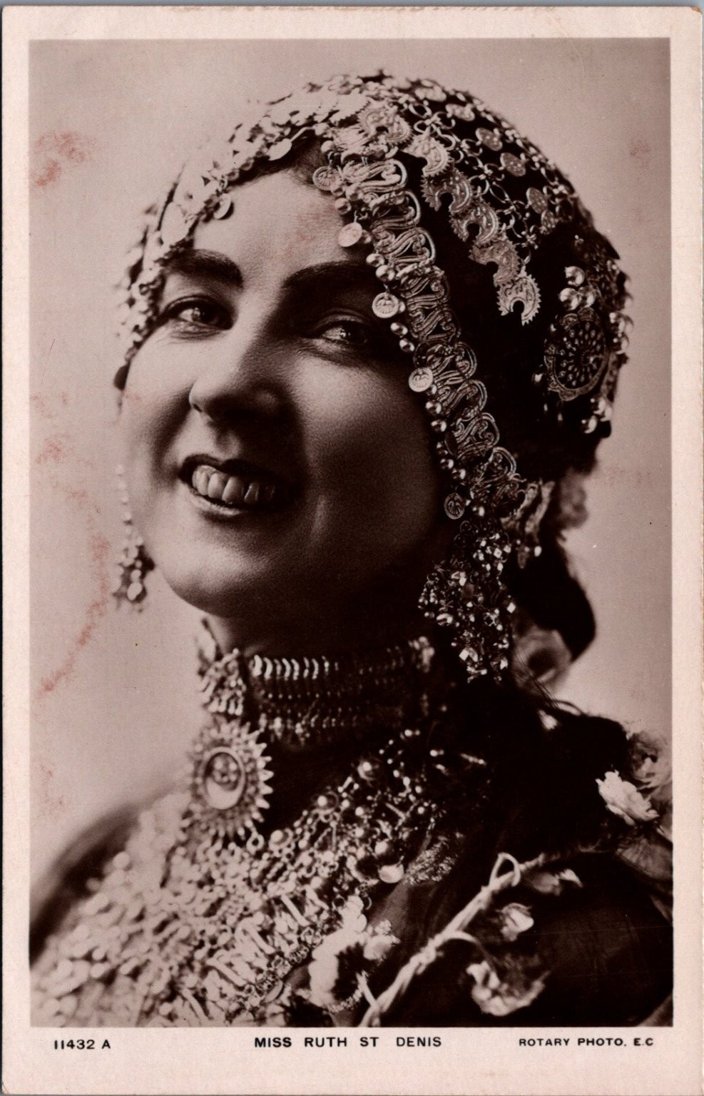 Ruth St. Denis Dancer Orientalist Costume RPPC Postcard Rotary Photo England Ruth St. Denis Dancer Orientalist Costume RPPC Postcard Rotary Photo England