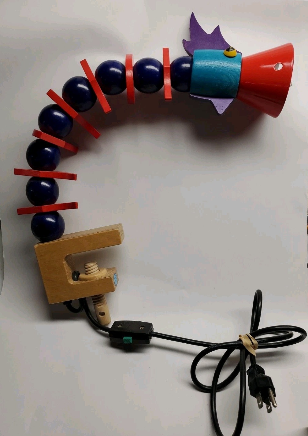 Cool Vintage Postmodern HABA Adjustable Clamp Creature Serpent Desk Lamp 1980\'s Cool Vintage Postmodern HABA Adjustable Clamp Creature Serpent Desk Lamp 1980\'s