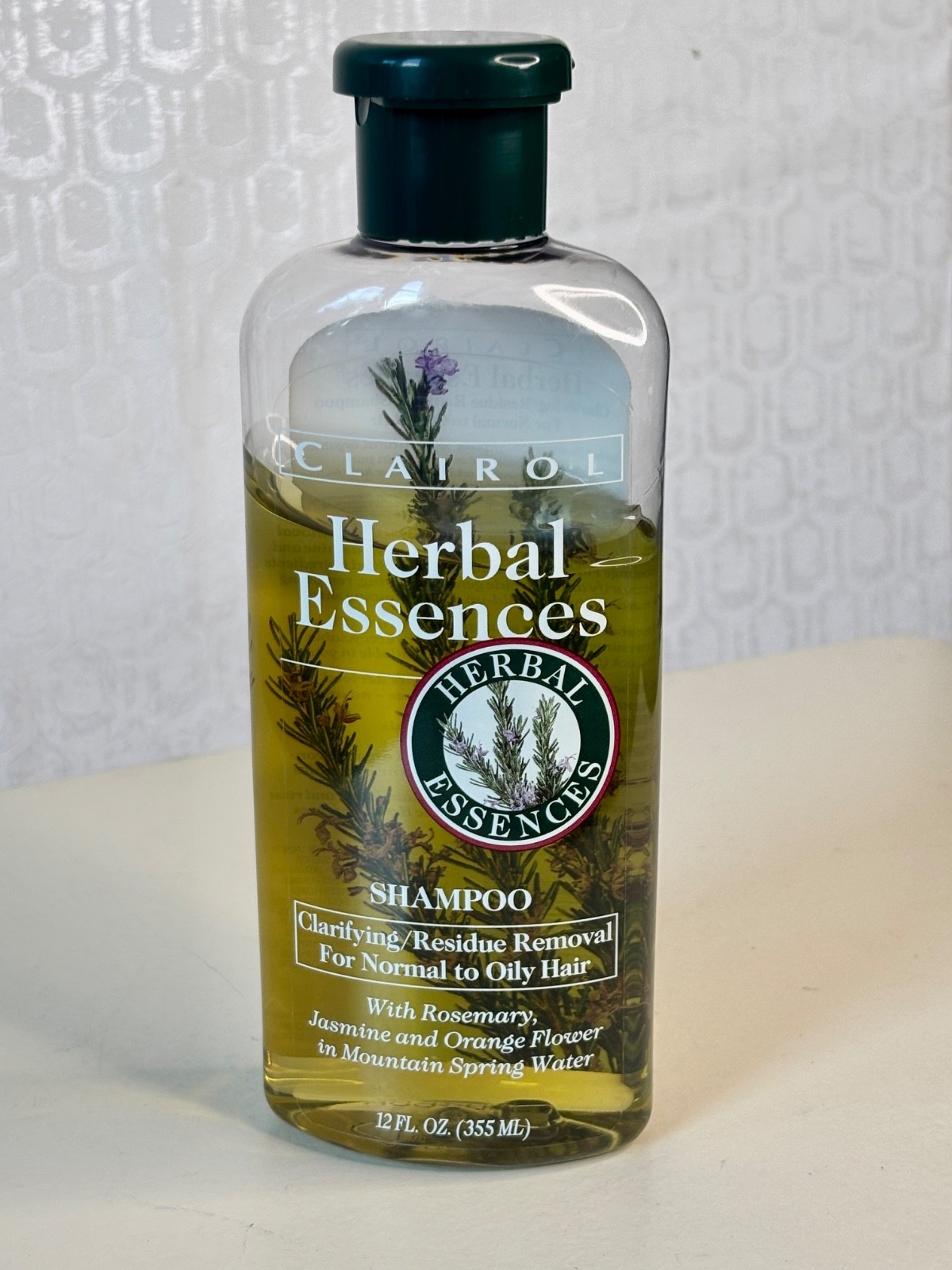 VTG HERBAL ESSENCES CLARIFYING ROSEMARY 2/3 FULL 12OZ SHAMPOO PROP BOTTLE ONLY