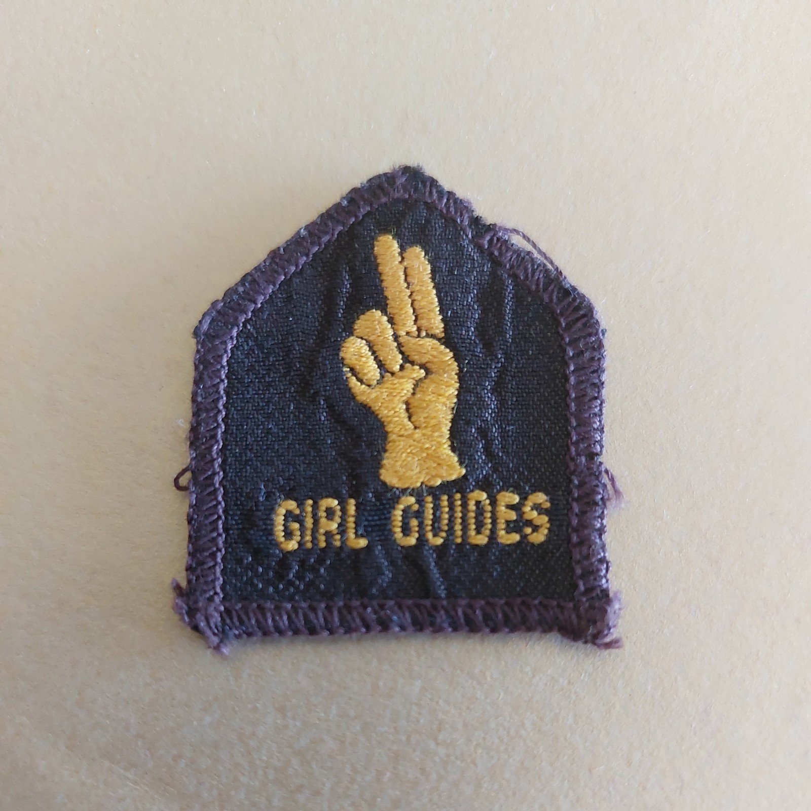 Vintage 1960s 1970s Girl Guide Brownie Badge Golden Hand
