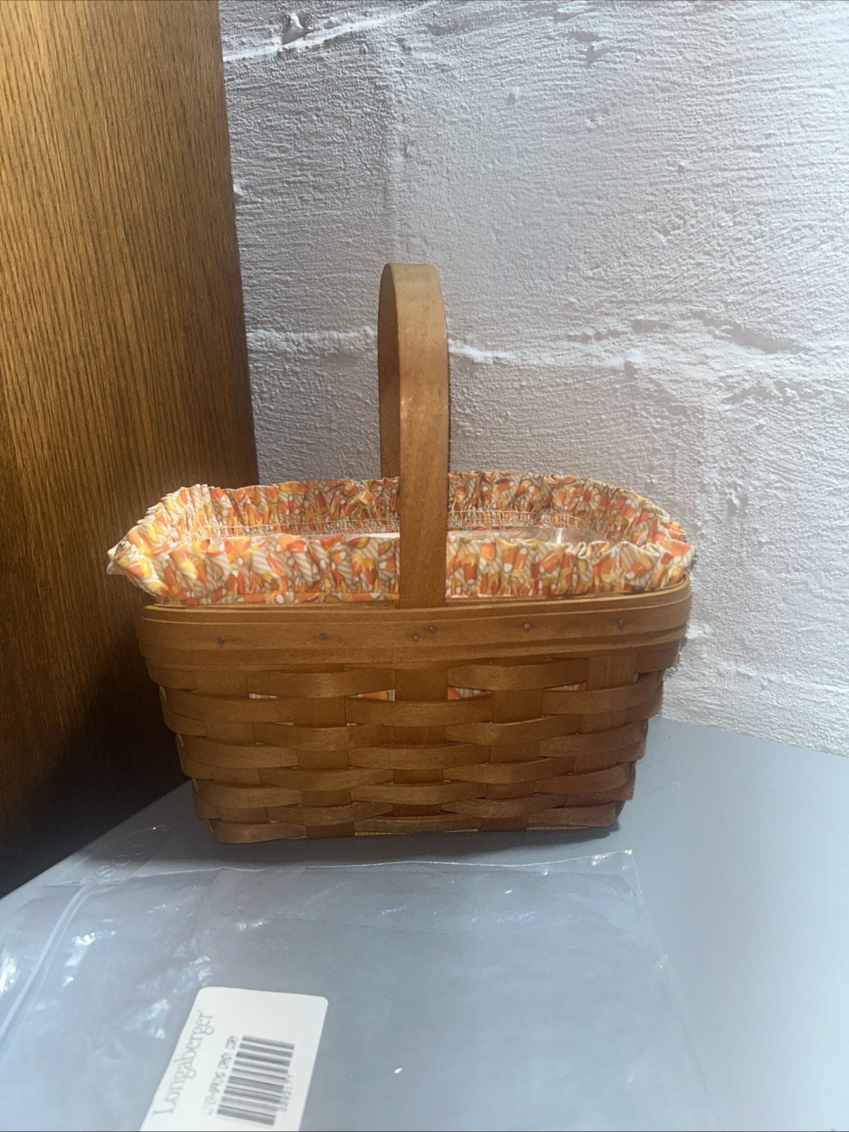 Longaberger 1993 Spring Basket, Utensil Protector & NIP Candy Corn Liner